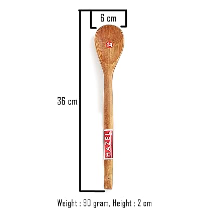 Hazel Wooden Oval Spatula Large Size Wooden Scoup Non Stick One Piece Cooking Serving Spoon