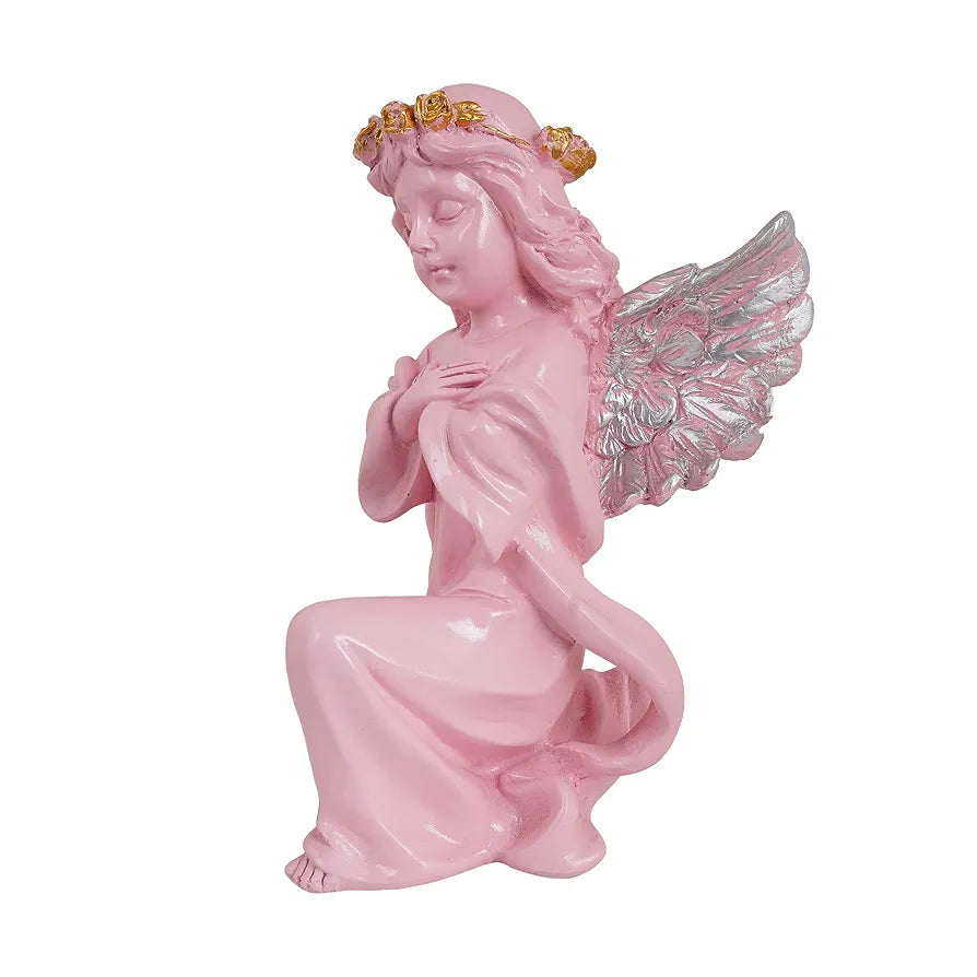 Zart Angel Girl Silver Winged Girl Statue for Home Decor Item