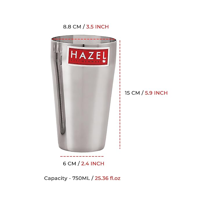 Hazel Stainless Steel Jumbo Lassi Glass Steel Drinking Glass