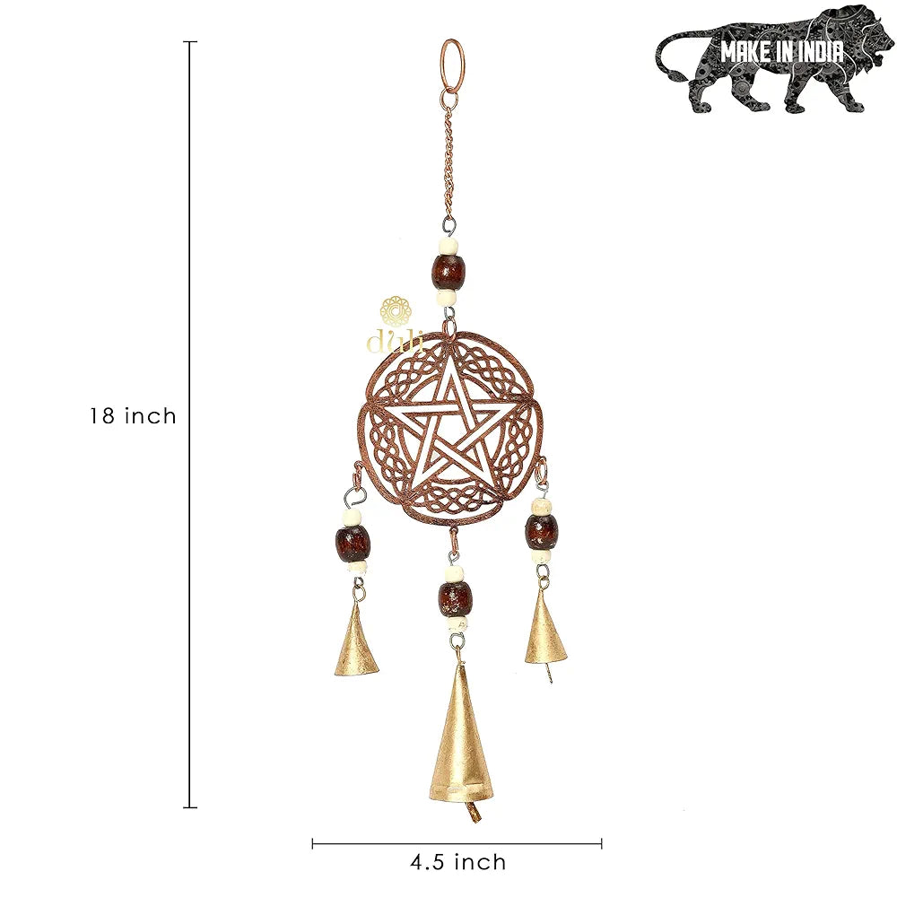 Duli Metal Star Windchime Wall Hanging Feng Shui Hanging Bells