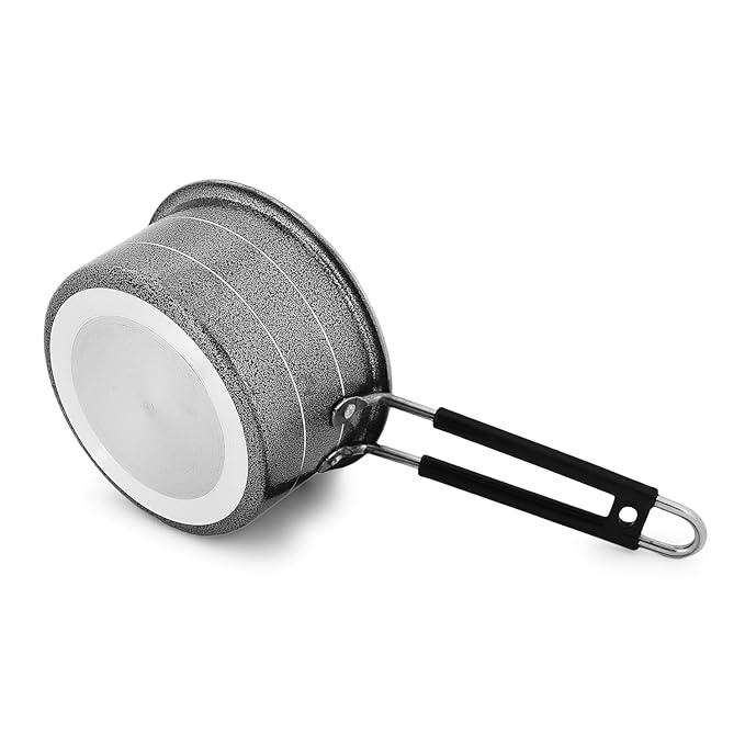 Kanshitas Rasoiware Black Aluminium Tea Pan Sauce pan 1 Liter