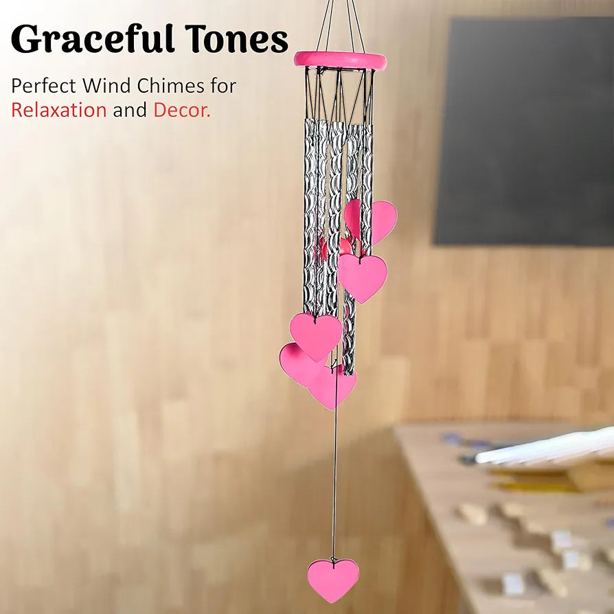 Zaicus Pink Heart Wind Chime-018