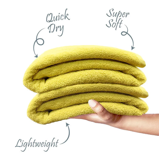 Luxe Home Cotton Bath Towel 450 GSM Quick Dry Large Size Bathroom Towels Colour Yellow