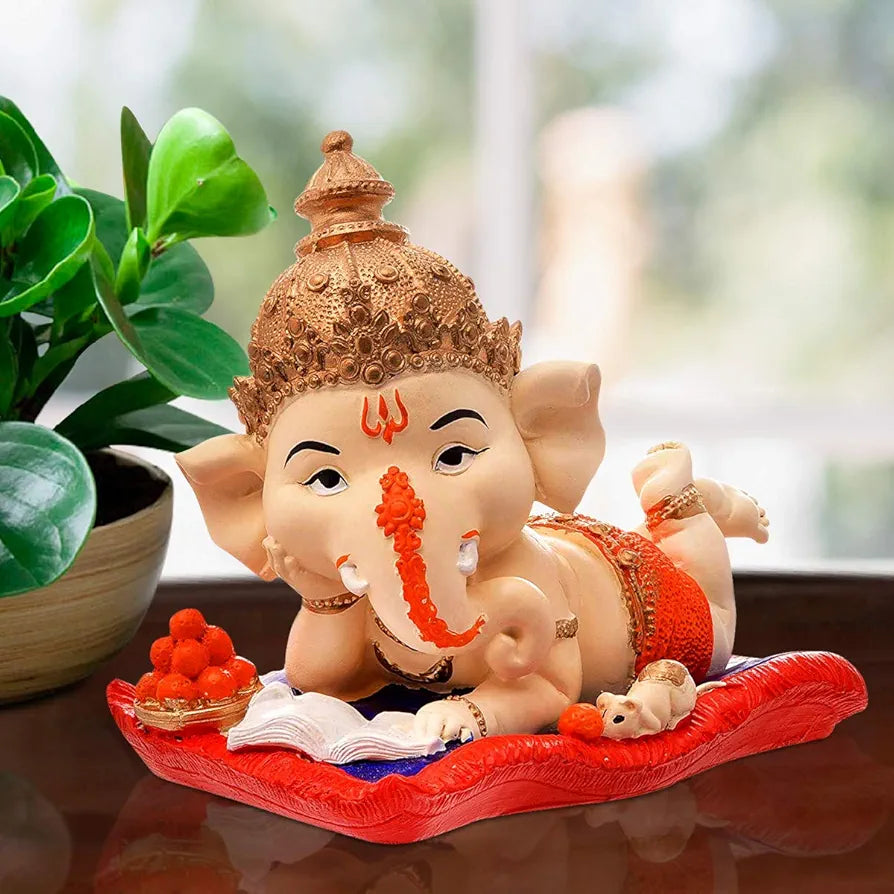 Karigaari India Handcrafted Polyresin Eco Friendly Lord Ganesha Ganpati Idol Figurine