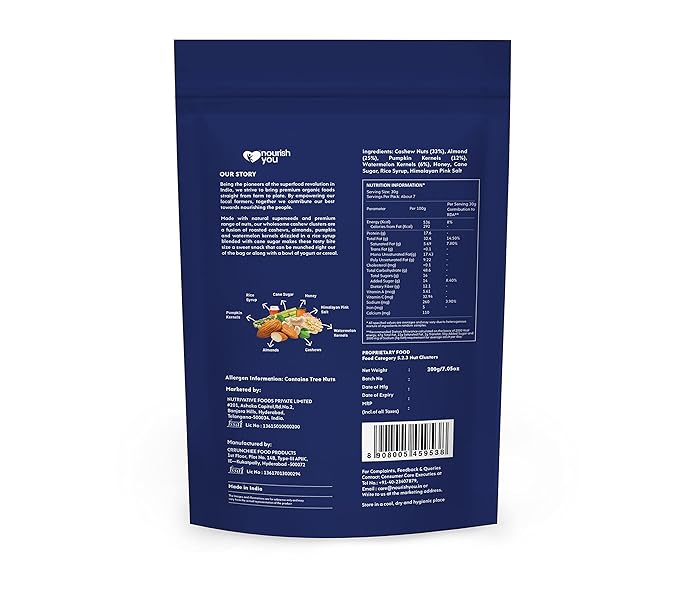 Nourish You Cashew Clusters with Cashew Almond Clusters - 200 gms