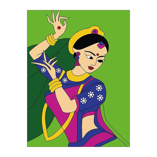 Hobby India Self Painting Beautiful Dancing Women Canvas | Pre-designed Canvas Board for Best Gift Adults & Artist