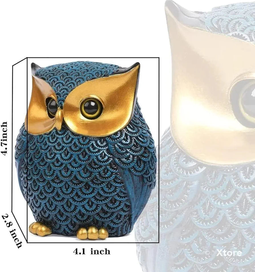 Xtore Modern Classy Lucky Owl Resin Art Figure Showpiece