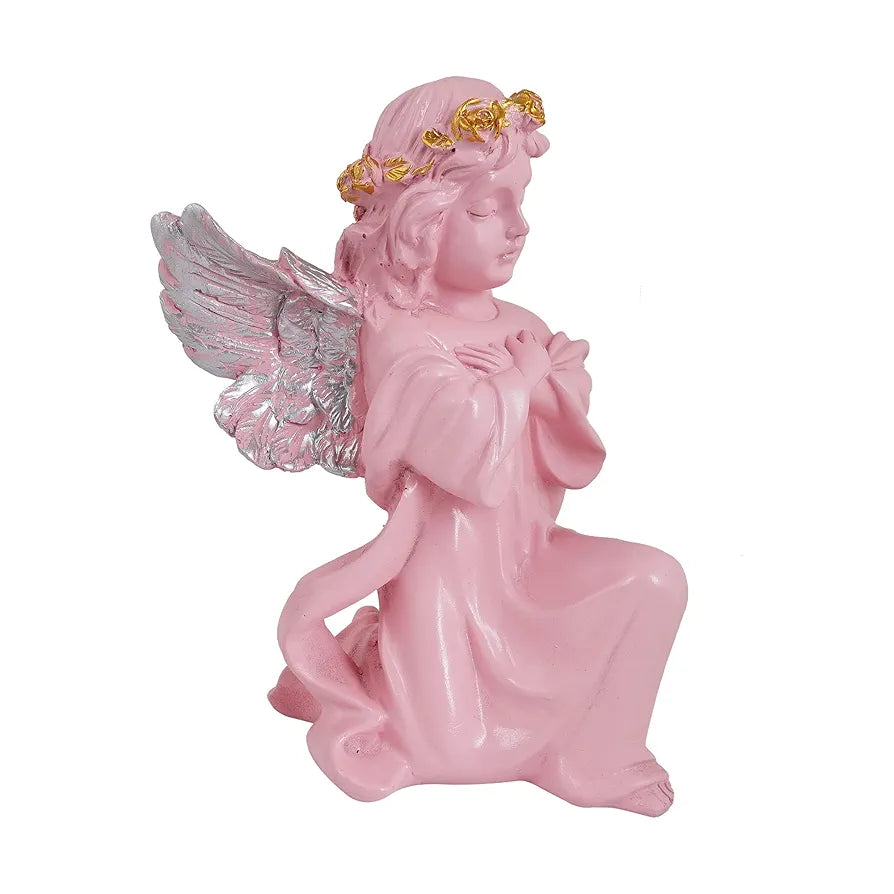Zart Angel Girl Silver Winged Girl Statue for Home Decor Item