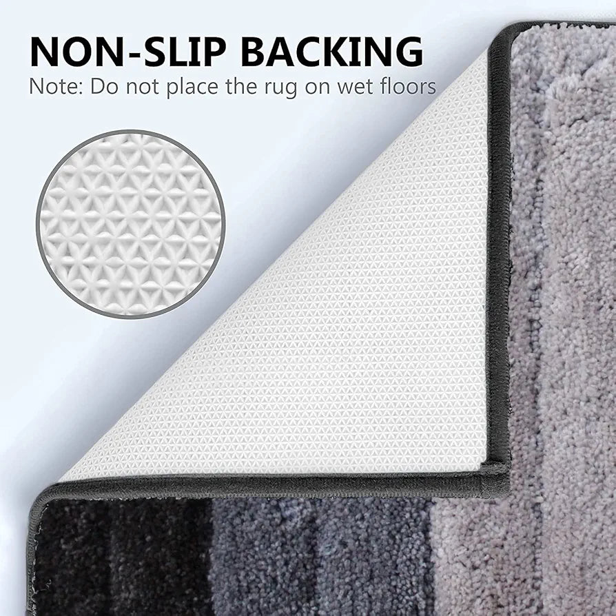 Luxe Home International Microfiber Rectangular Bath mat Soft Anti Slip Skid Luxury Mats 40X60 Cm Colour Shadow