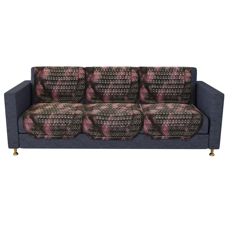 Kuber Industries 5-Seater Sofa Cover for Home Decor Shaded Venus Sofa Cover Set Brown