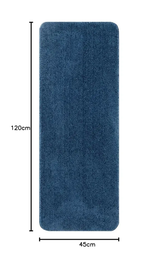 Saral Home Solid Neo Shaggy Yarn Durable & Washable Multipurpose Runner Colour Blue