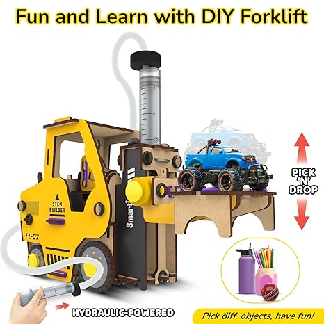 Smartivity Hydraulic Forklift Toy Car for Kids Construction Vehicle Birthday Gifts for Boys & Girls