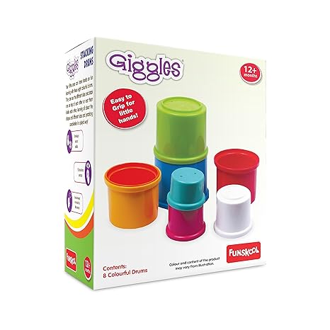 Funskool Giggles Stacking Drums Multicolour stacking Blocks with Animals Preschool Toys