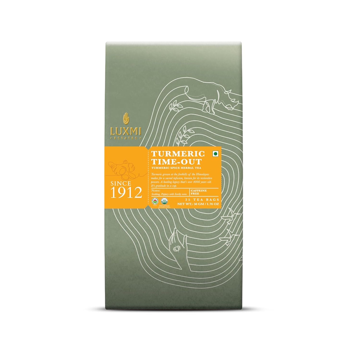 Luxmi Turmeric Time Out Herbal Tea 25 Tea Bags - 50 gms