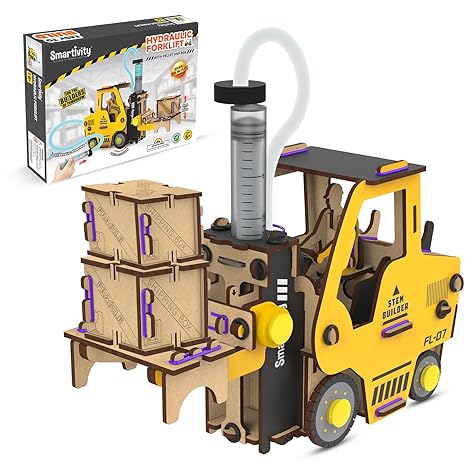 Smartivity Hydraulic Forklift Toy Car for Kids Construction Vehicle Birthday Gifts for Boys & Girls