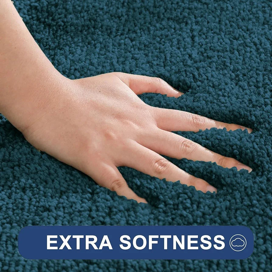 Luxe Home International Microfibre Rectangular Home Bath Mat Super Soft Anti Skid Newman Mats For Bathroom Colour Teal