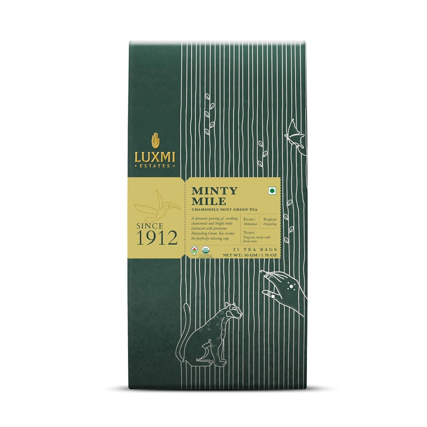 Luxmi Minty Mile Chamomile Mint Green Tea 25 Tea Bags - 50 gms