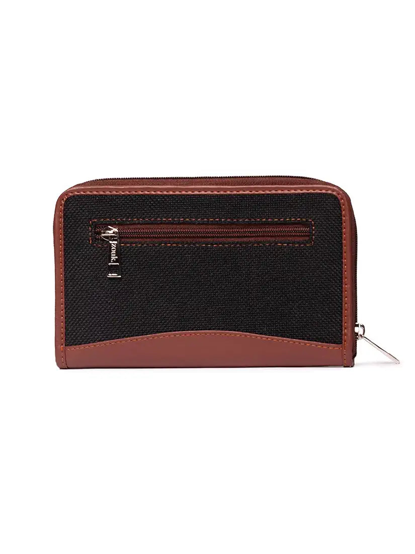 Zouk Wallets for Women Handmade Wallets for Females Vegan Leather and Jute