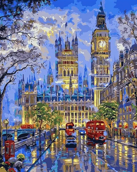 TULIP N TURTLE Big Ben Diy Acrylic Paint By Number Kit For Adults Beginner Canvas Painting By Number Acrylic Painting. Wall Decoration Diy Painting Kit For Adults,,Multicolor