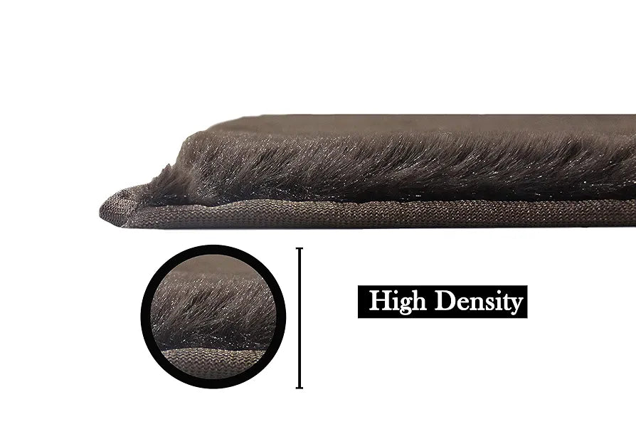 Luxe Home International Rabbit Fur Mat Soft Anti Slip Skid Ruffle Rectangular Mats 45X75 Cm Colour Chocolate