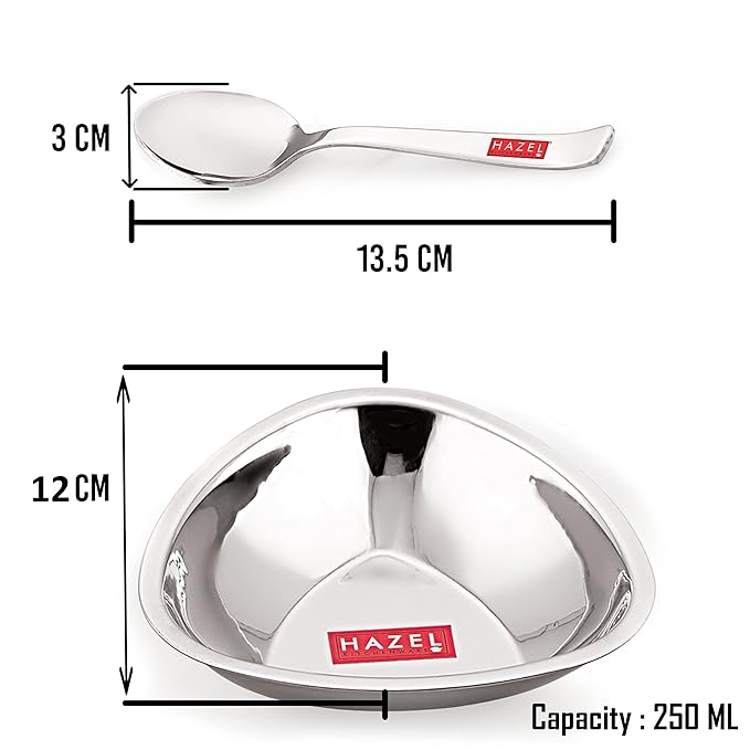 Hazel Stainless Steel Serving Bowls Set With Spoon Serving Bowls For Snacks