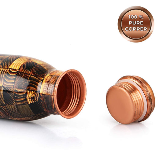 Cello Cop-pura Good Earth Copper Water Bottle | 1000ml | Blocks