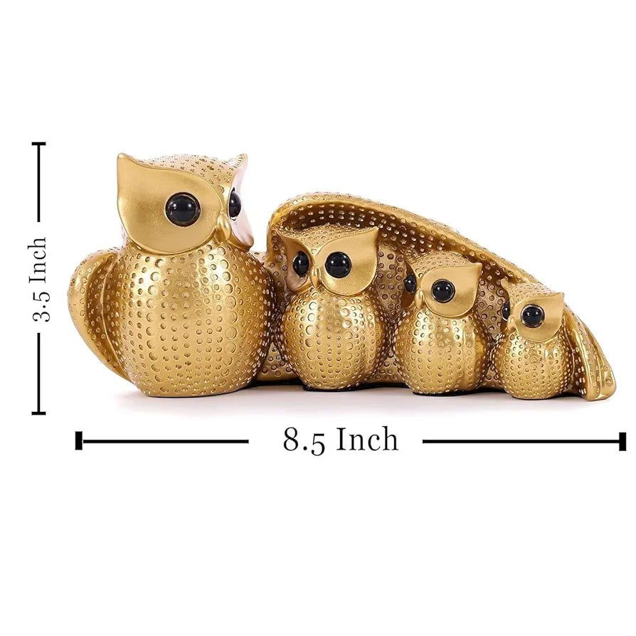 Xtore Golden Owl Family for Home Decor