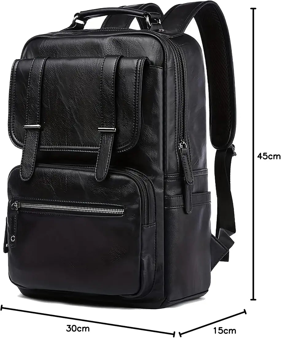 FUR JADEN Vegan Leather Stylish 15.6 Inch Laptop Backpack Travel Weekender Bag For Men Women