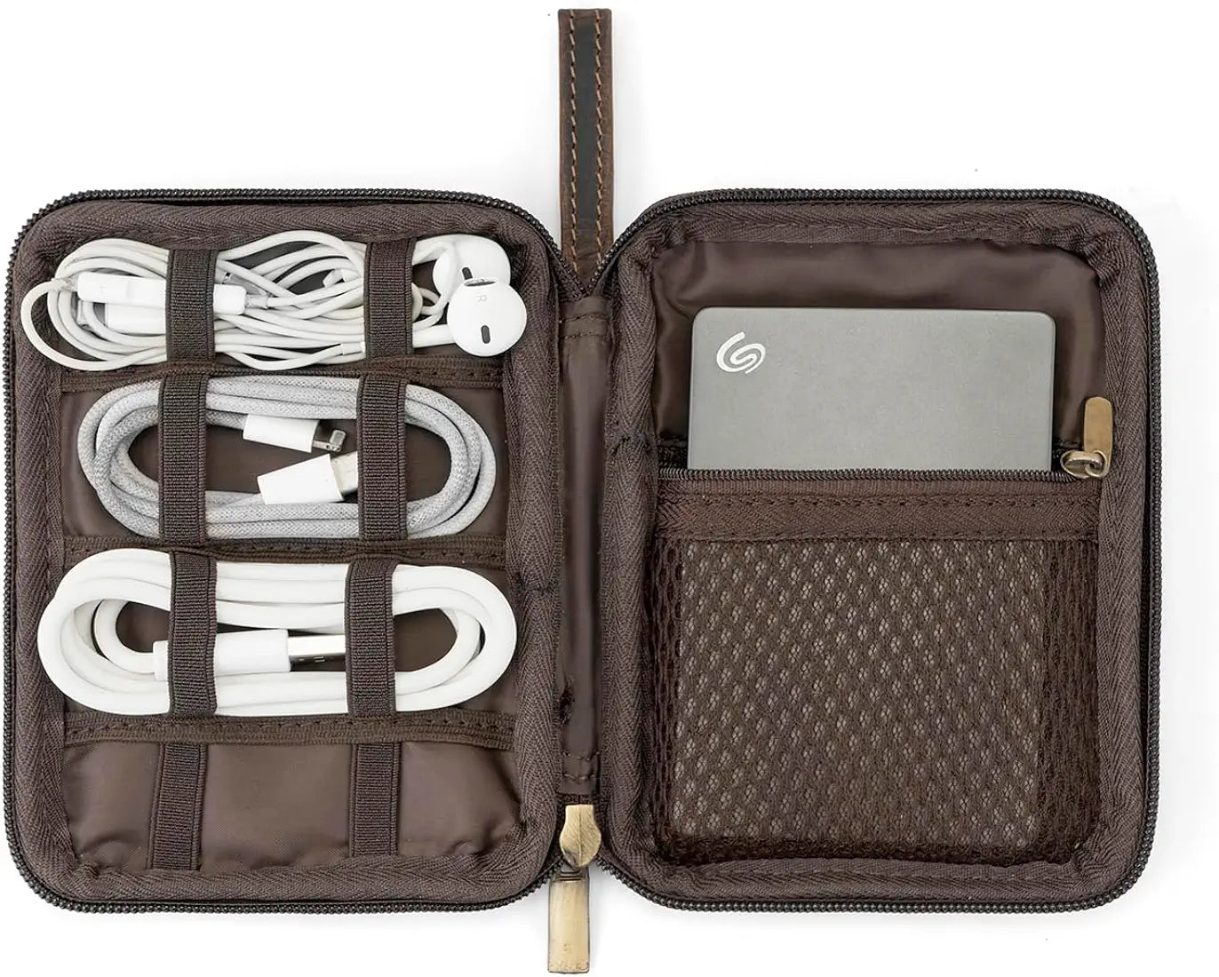 Goatter Genuine Leather Gift Hamper for Men,Tech Organizer for Travel and Daily Use,