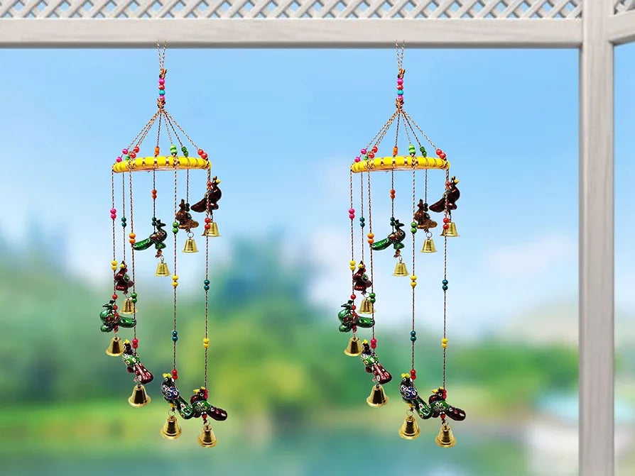JH Gallery Handcrafted Rajasthani Colored Bell Wind Chime
