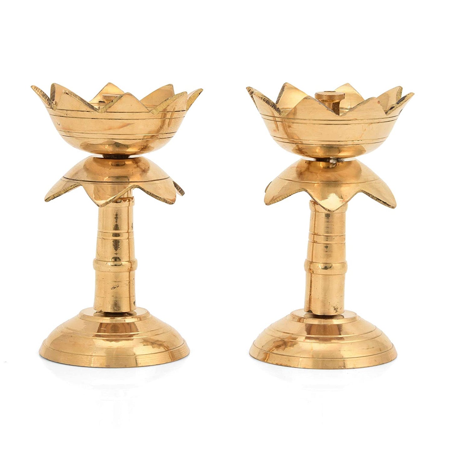 Pure Brass Diya for Puja - Set of 2
