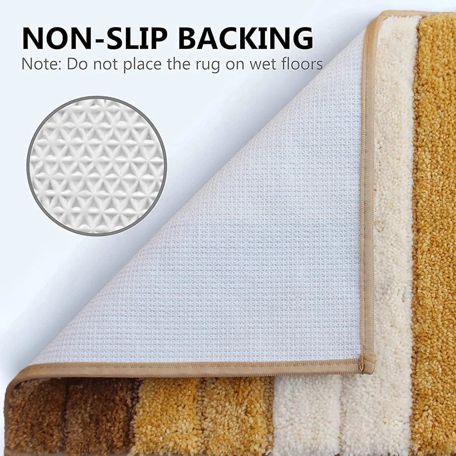 Luxe Home International Microfiber Rectangular Bath mat Soft Anti Slip Skid Luxury Mats 40X60 Cm Colour Tobacco