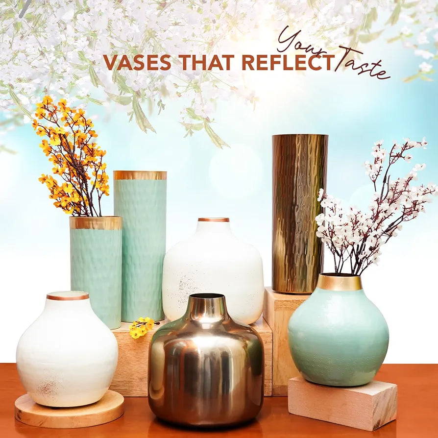 Ekhasa Unbreakable Metallic Flower Vase Aesthetic Vase