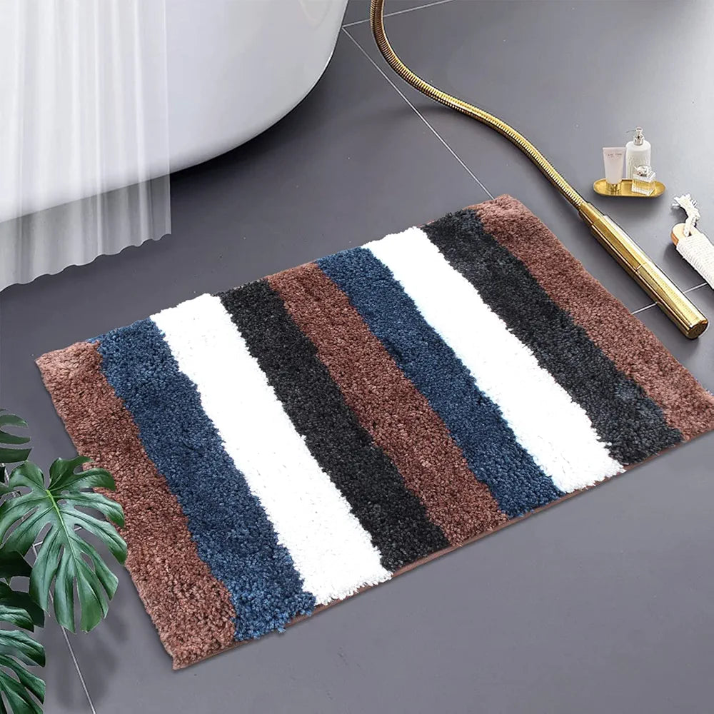 Luxe Home Bath Mat Super Soft Microfiber Non Slip Jericho Bathroom mats 40x60 cm Colour Rock Brown