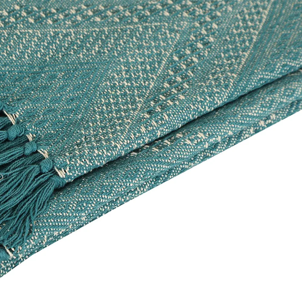 Sashaa World Cotton Jewels of India Throw Colour Blue