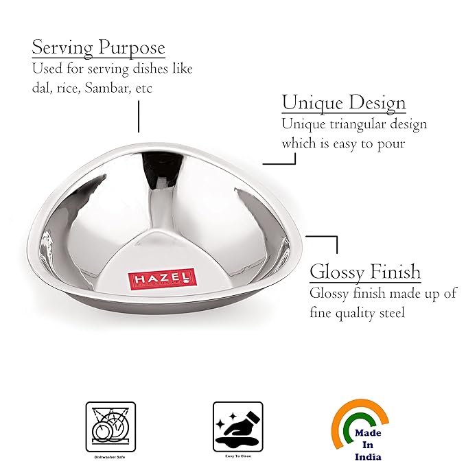Hazel Stainless Steel Serving Bowls Set With Spoon Serving Bowls For Snacks