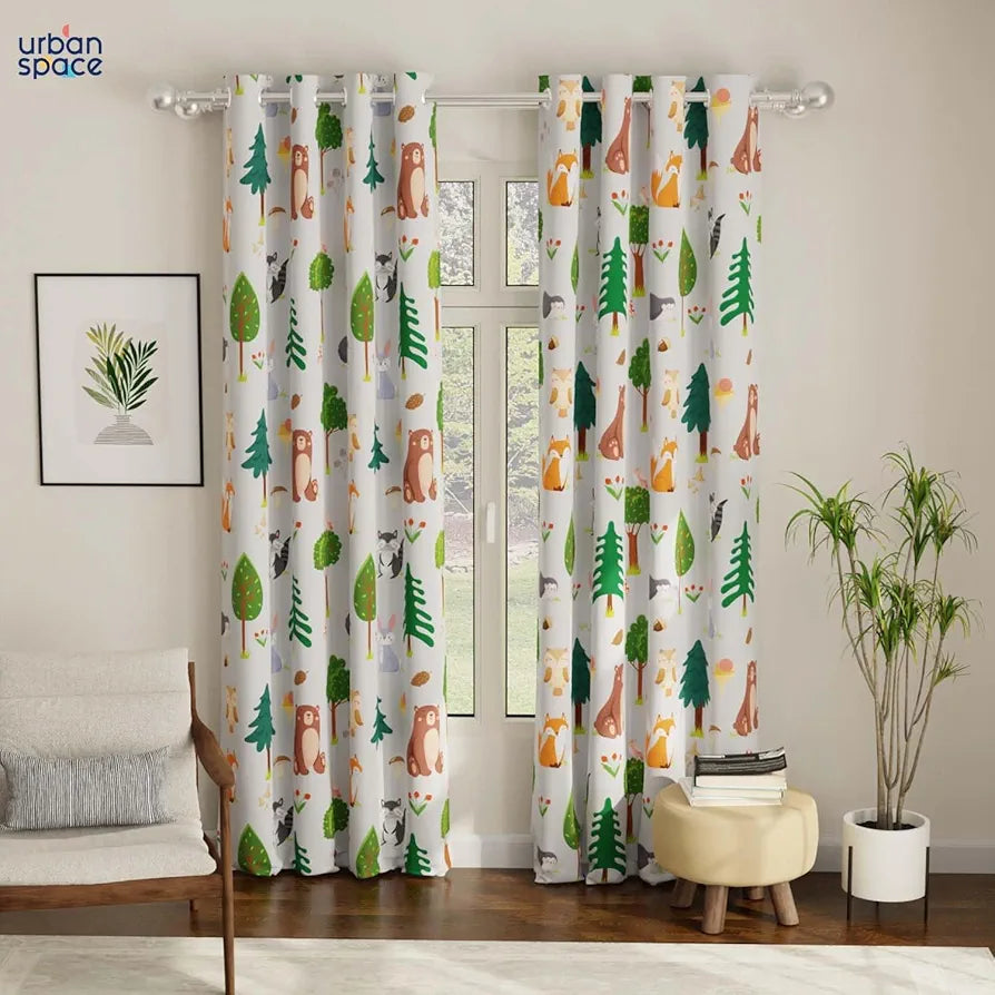 Urban Space Digital Printed Blackout Curtains for Door Bedroom Room Darkening Blackout Kids Decorative Curtains, 1 Piece Curtain Bugs Bunny
