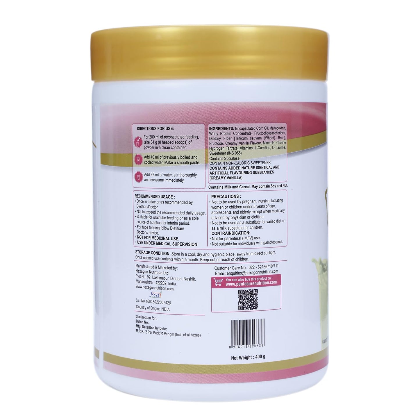 Pentasure Renal - Creamy Vanila - 400 gms