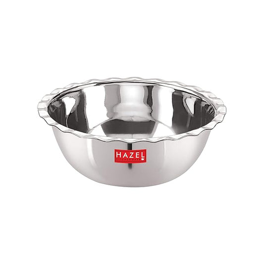 Hazel Stainless Steel Serving Bowl Wati Vati Katori, 17 cm, 800 ml Silver