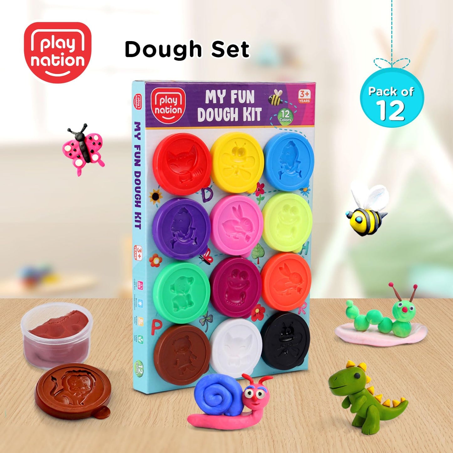 Play Nation Premium My Fun Dough Clay Set for Kids Vibrant Multi Color