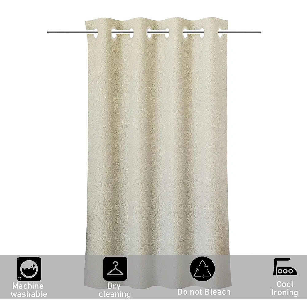 Kuber Industries Stylish Door Curtains for Living Room & Bedroom Web Net Colour Cream