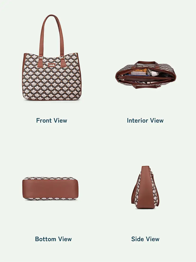 Zouk Women's Getaway Handbag Jute & Leather Handcrafted Tote Bag