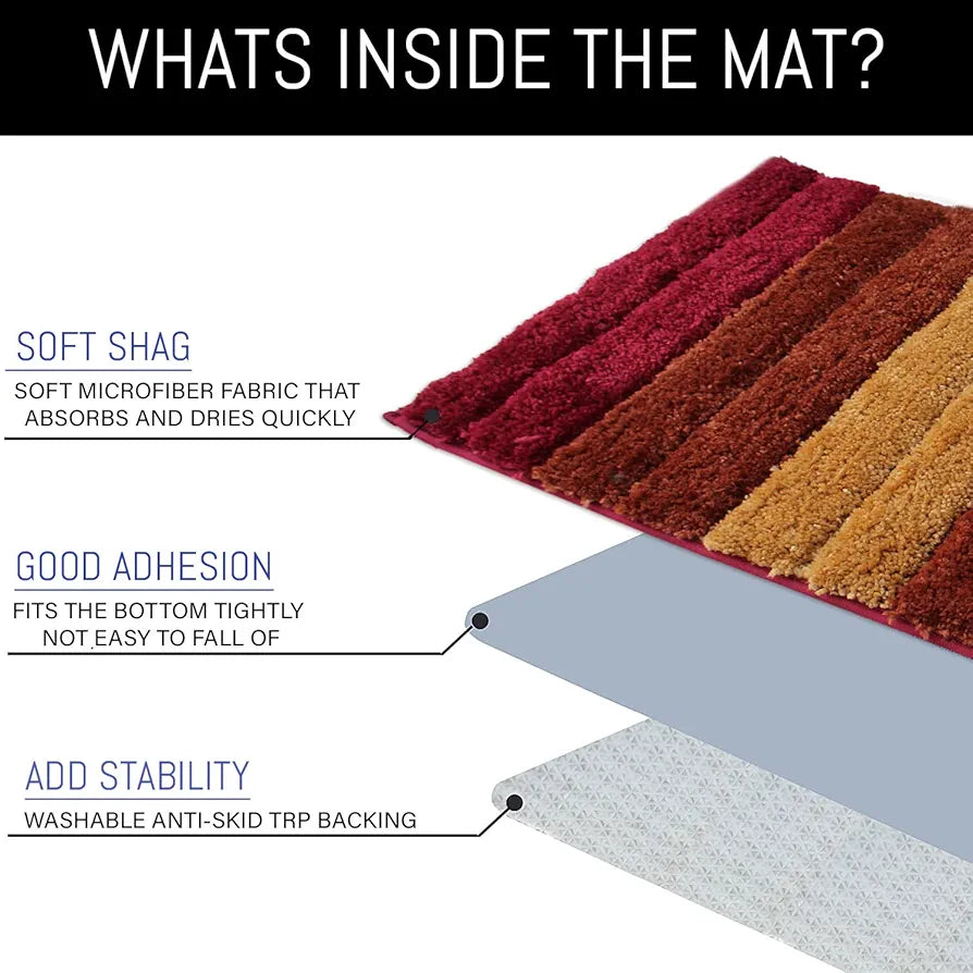 Luxe Home International Microfiber Luxe Home Bath Mat Soft Anti Slip Skid Luxury Mats 40X60 Cm Colour Cherry