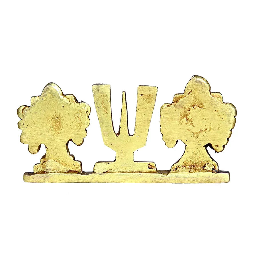 Anciently Thenkalai Shankh Chakra Namah Stand/Thenkalai Thiruman Sangu Chakram Stand, Brass, 5cm Height, Gold Colour, 1 Piece