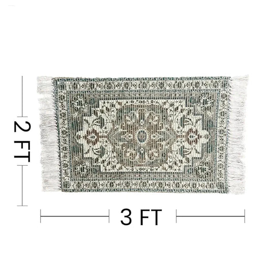 Sajavat Home Braided Cotton & Jute Printed Floor Rug Aegean Green Area Rug