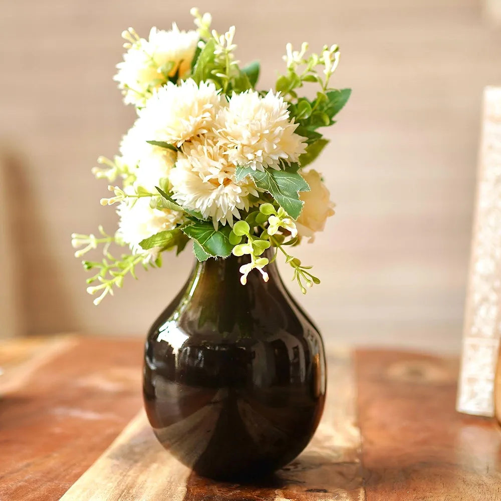 Behoma Metal Flower Vase Brass Colour Small Flowers not Included