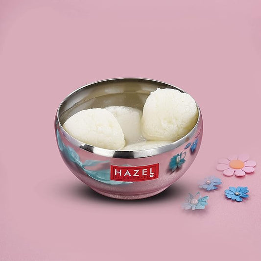 Hazel Stainless Steel Serving Bowl Bowl for Dessert Cereal Smoothie Steel Katori for Serving 200 ml Silver