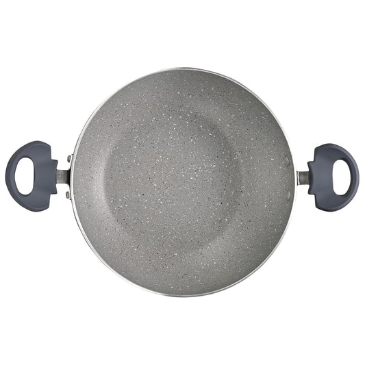 NAVRANG Cookware Aluminium Kadhai 22cm with Glass Lid