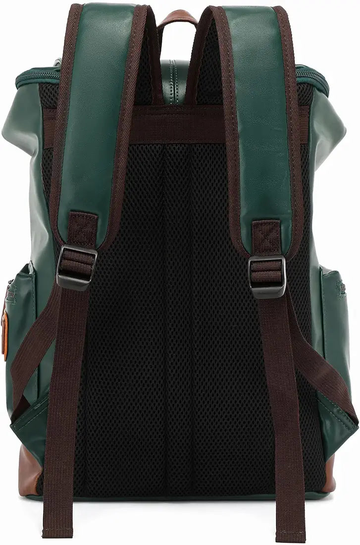 FUR JADEN Vegan Leather Anti Theft Casual Laptop Backpack with 15.6 Inch Laptop Pocket
