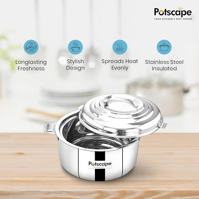 Potscape Regal Hot Casserole 2500 ml Unique Locking System Long Lasting Freshness